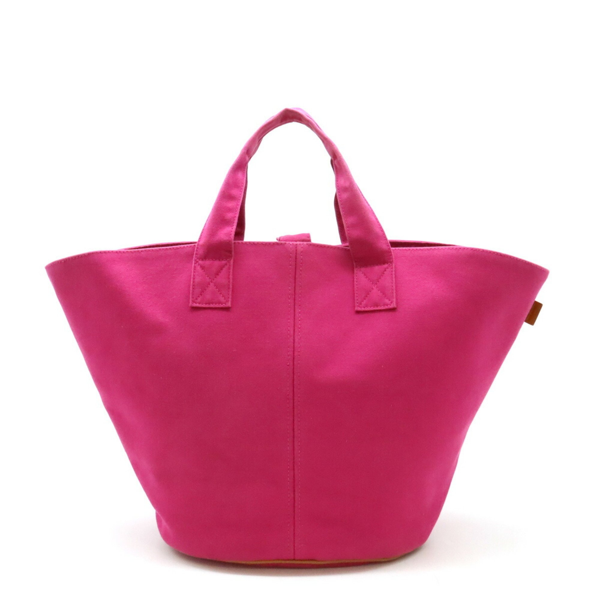 Hermes Fuchsia Canvas Handbag Tote Bag Pre-Owned