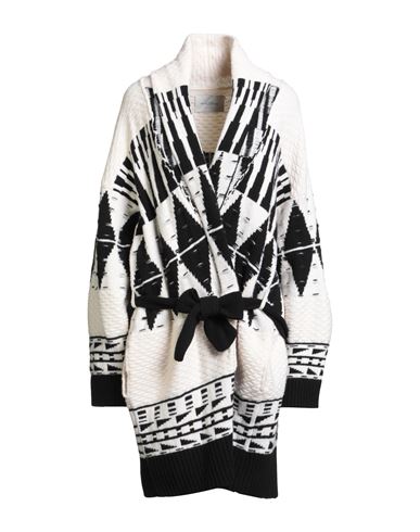 Woman Cardigan Ivory Size 6 Wool