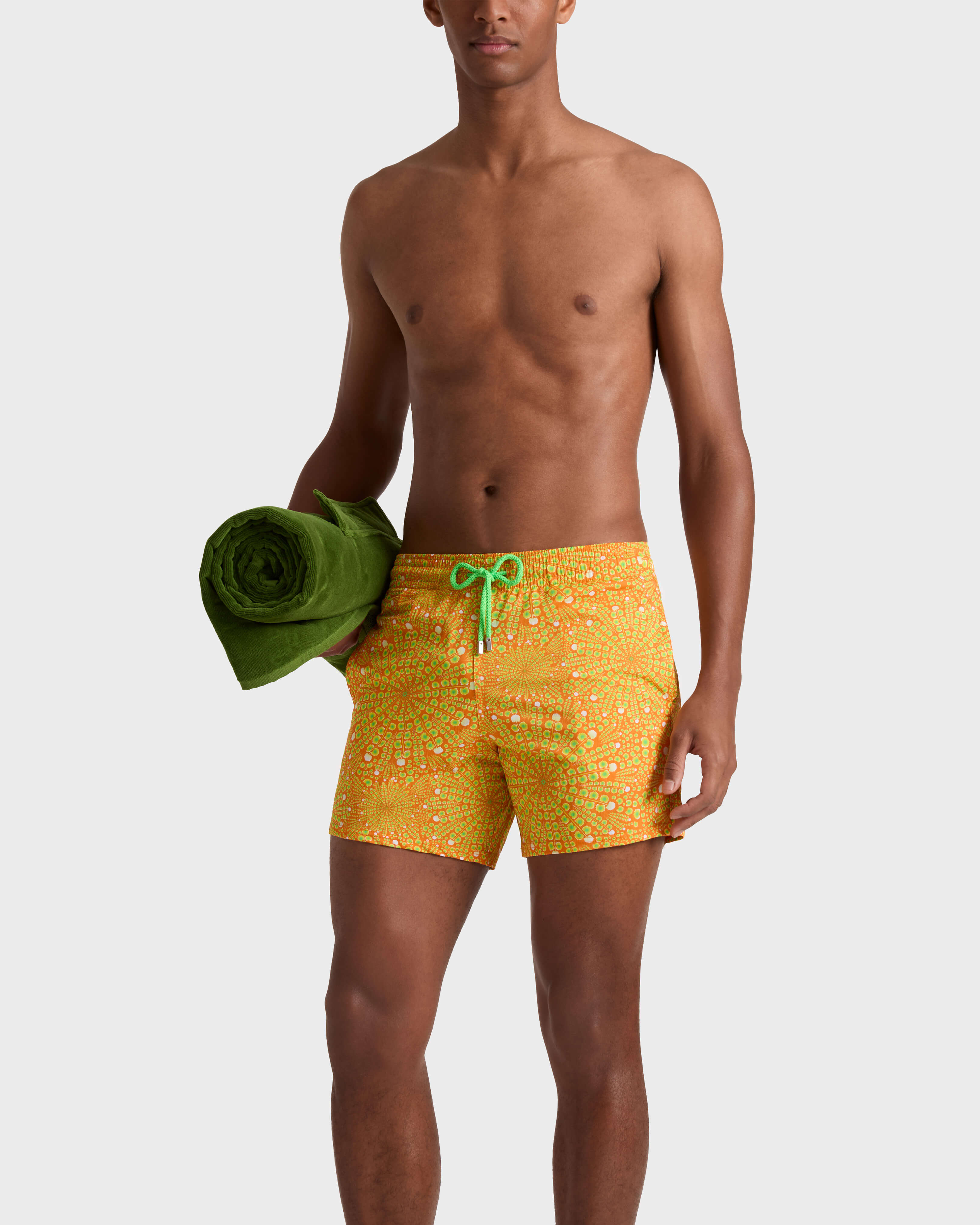 Vilebrequin - Men Stretch Short Swim Shorts Mosaic Urchin - Swimwear - Monrise - Orange