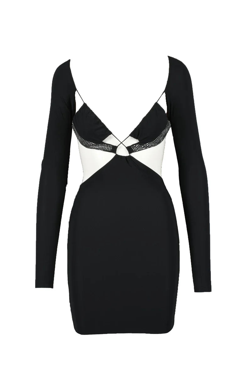 Fitted Mini Dress with Cut-Out Design