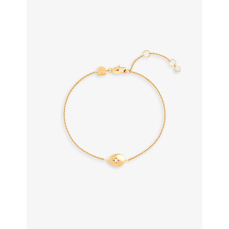 Womens 18ct Gold Pear Charm 18ct Yellow Gold-plated Recycled Sterling-silver and Cubic Zirconia Bracelet 
