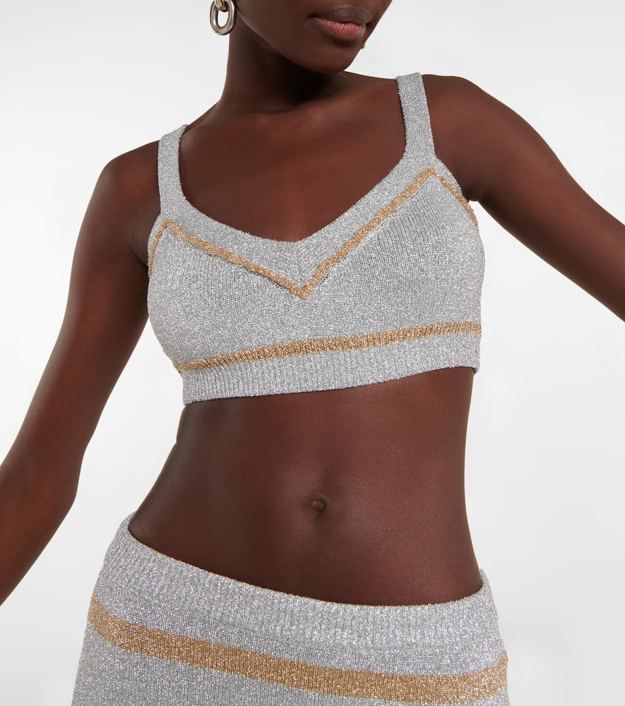 Rabanne Metallic knit crop top