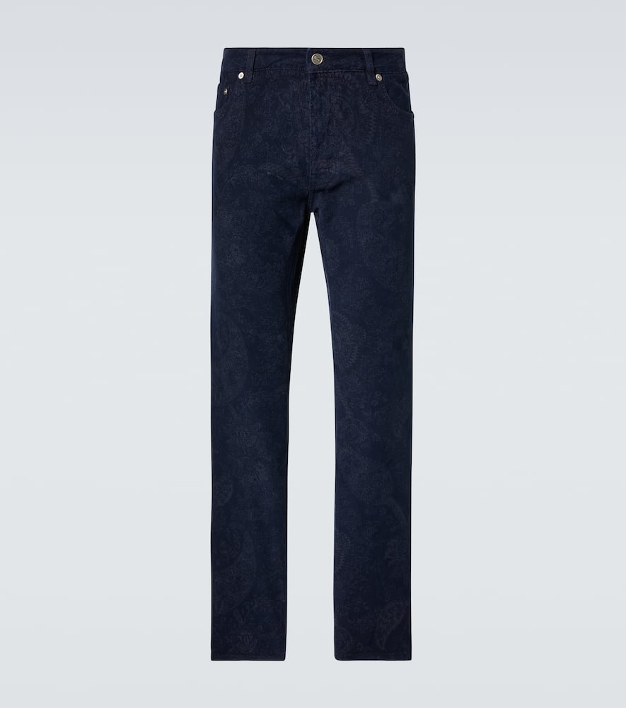Printed straight jeans