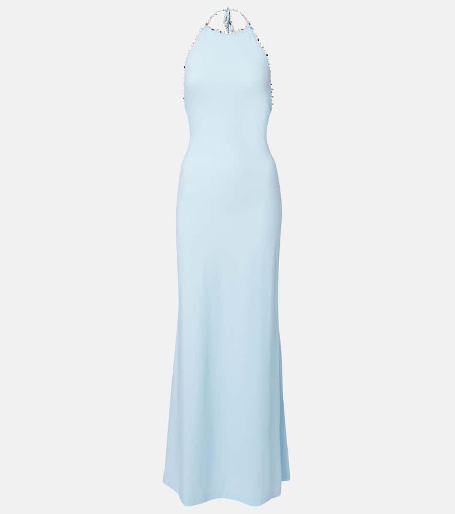 Embellished halterneck maxi dress