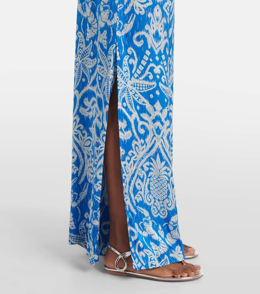 Clea high-rise printed wide-leg pants