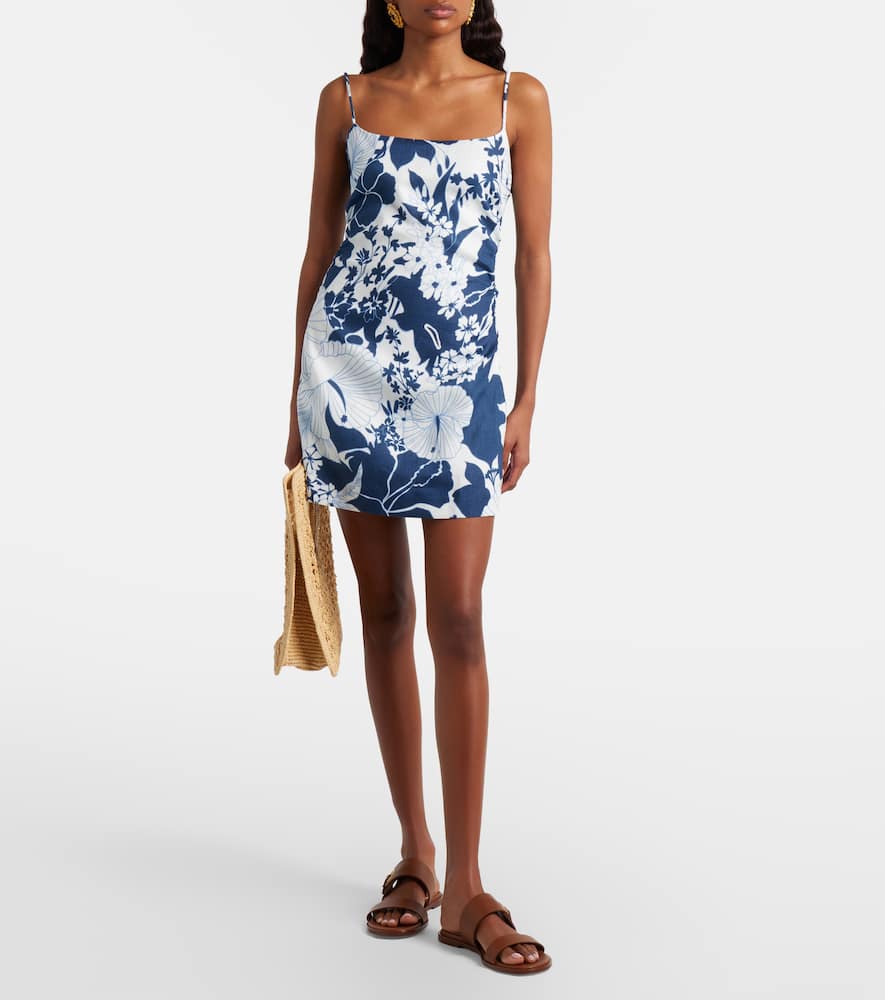Paradiso floral linen minidress
