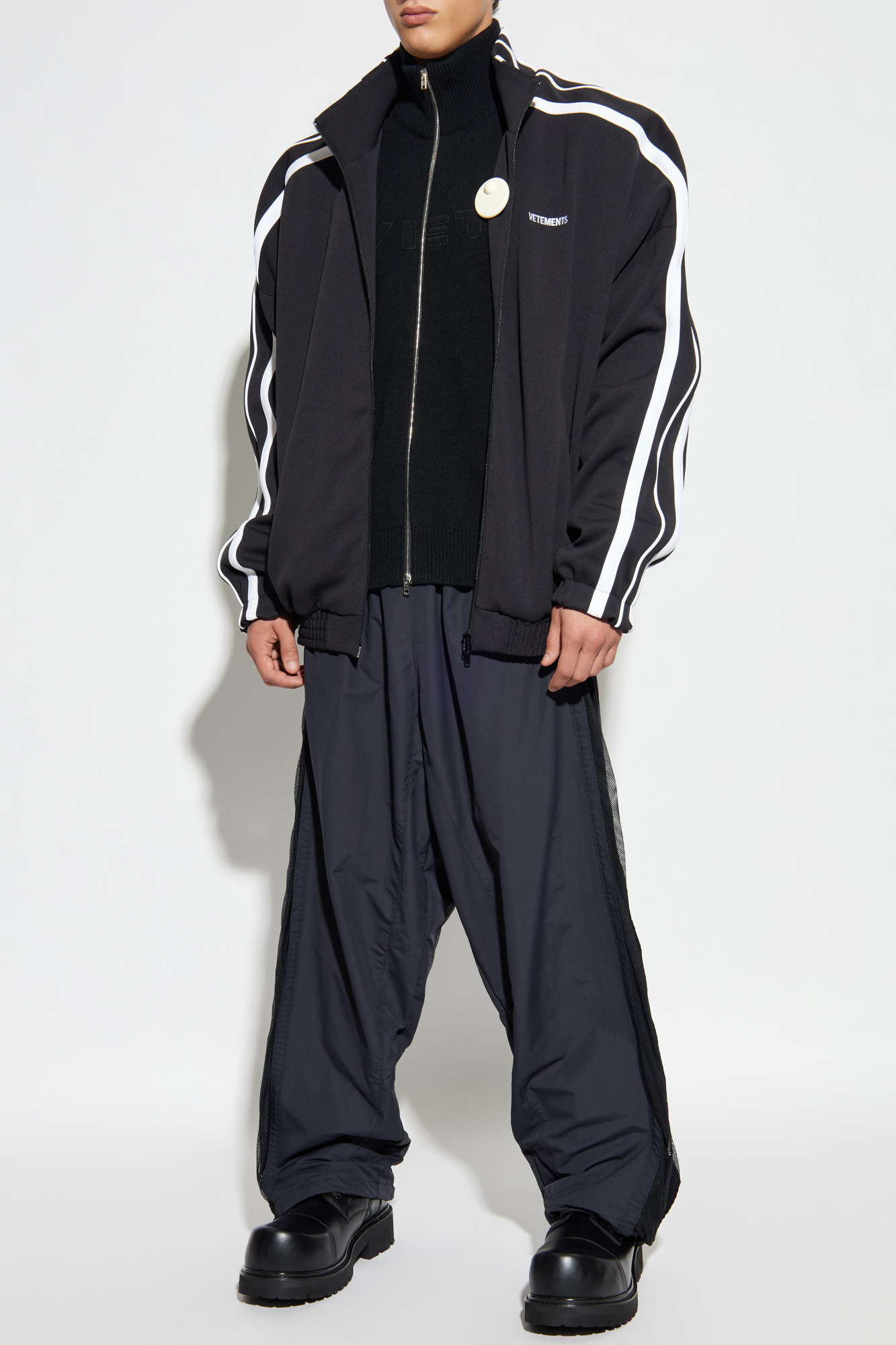 Cardigan With A Zipper, Men's, Black