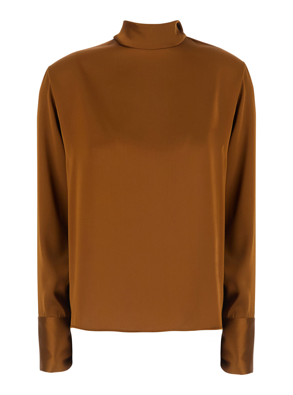 Satin Shirt — Brown