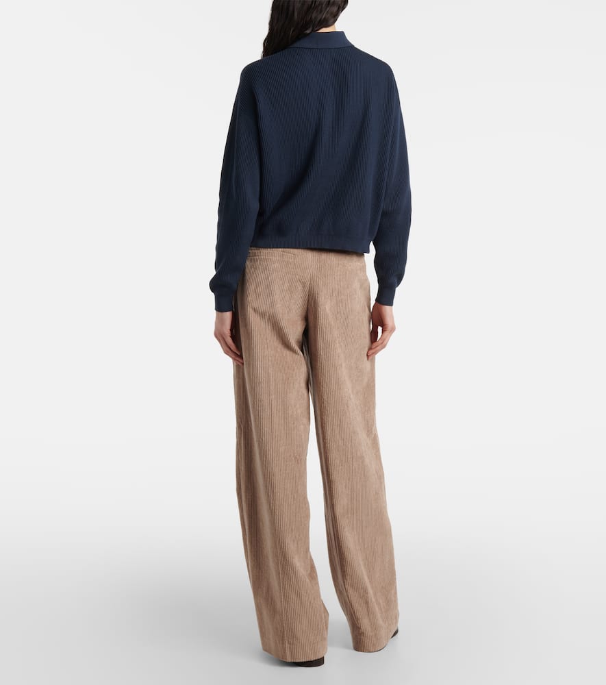 Cotton polo sweater