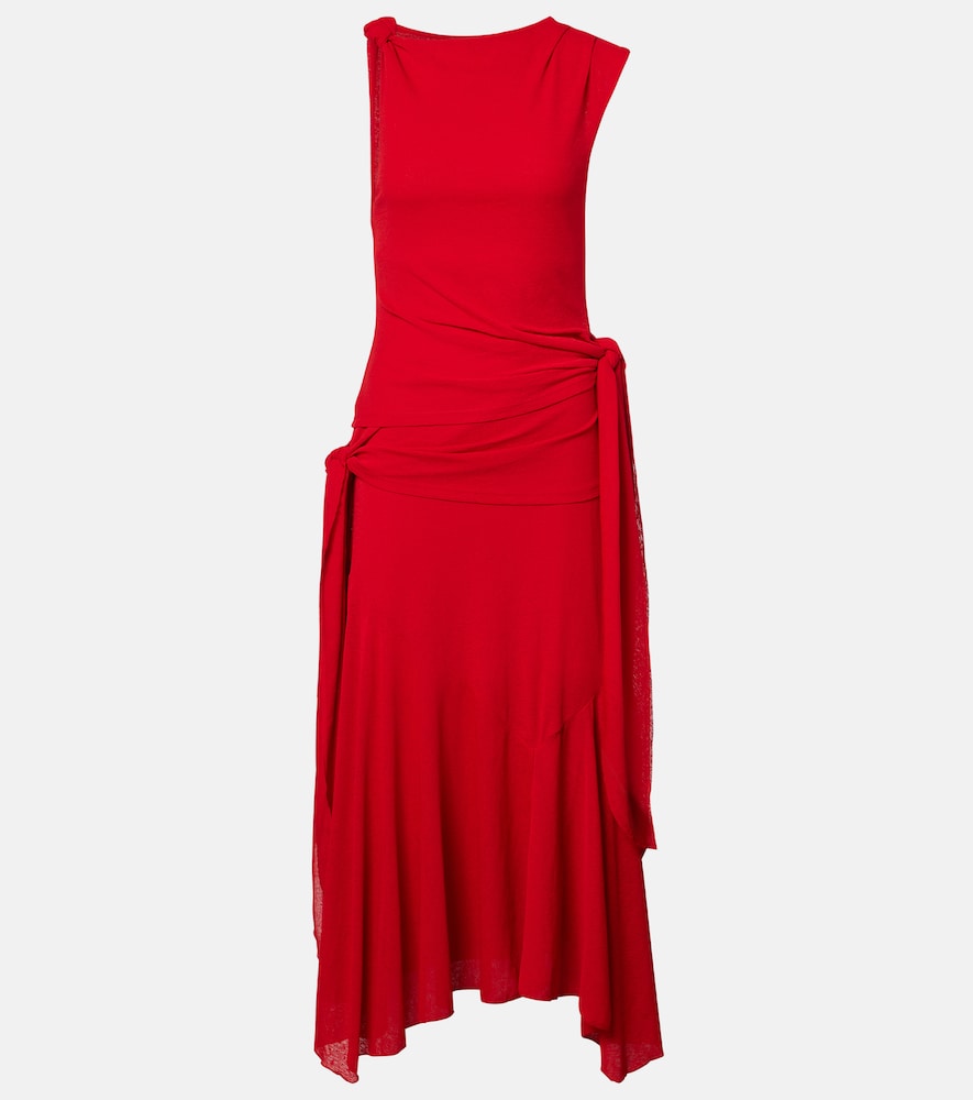Draped asymmetric midi dress