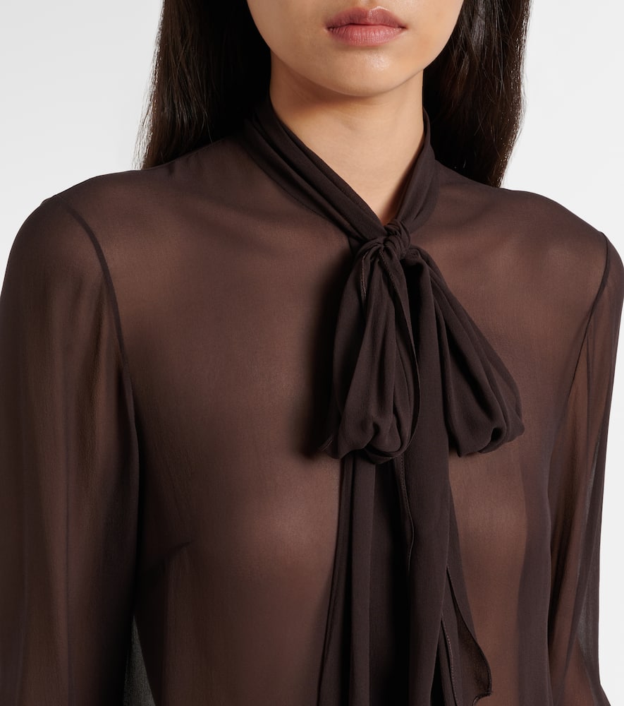 Shildon tie-neck silk blouse