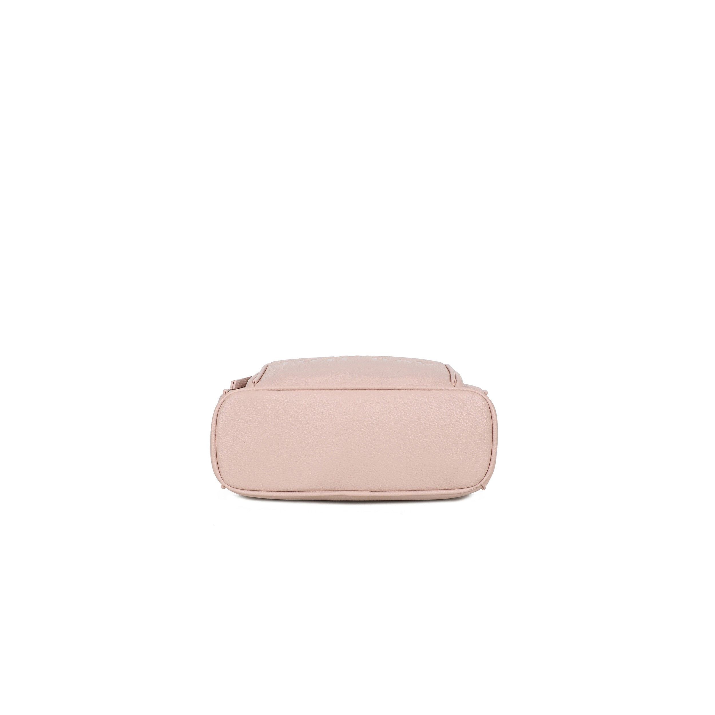 Jfy Zip Top 2 Compartments Canvas Strap Crossbody Handbag In Light Beige