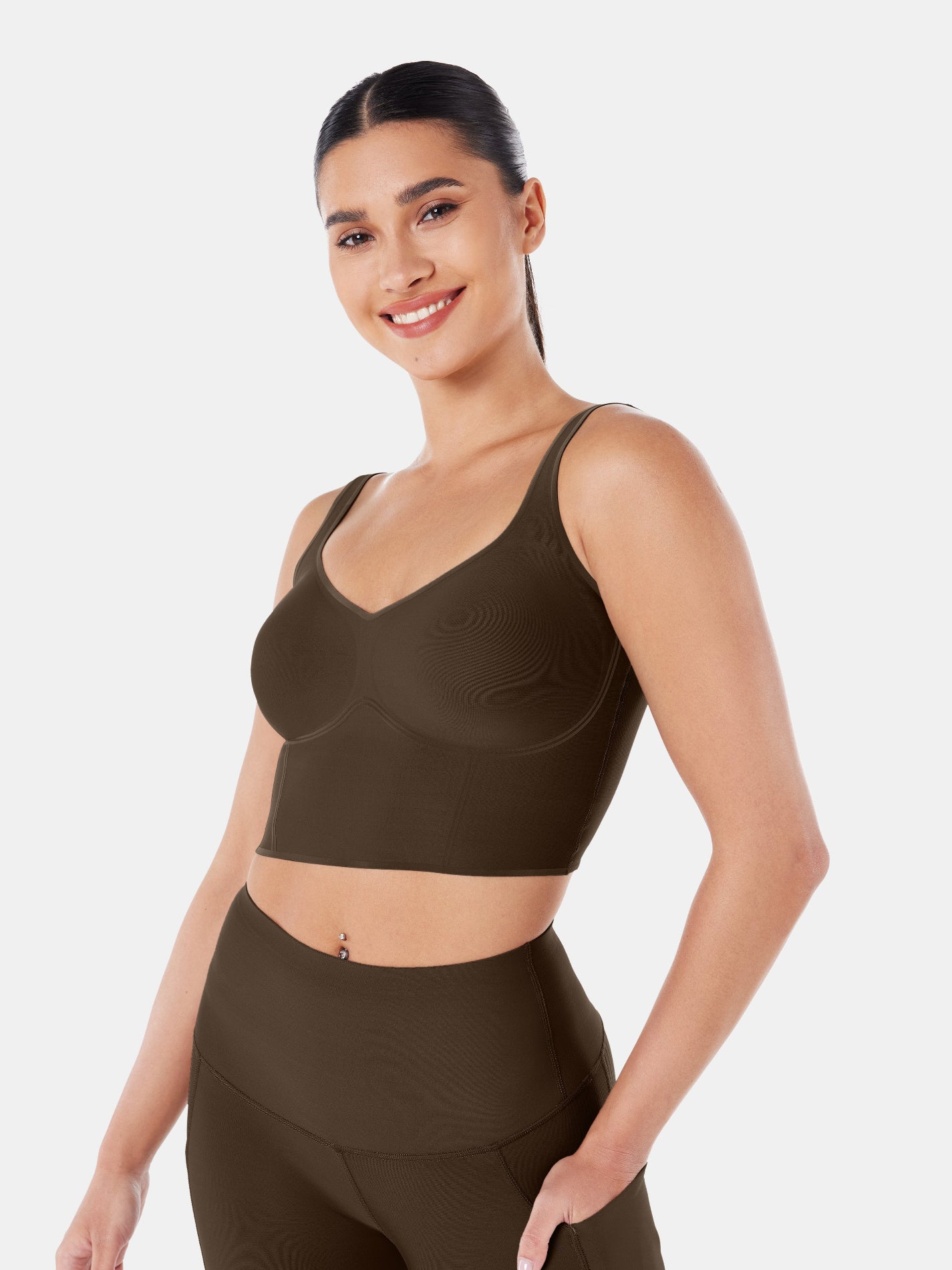 Body Sculpt Bra Tank - Chocolate Brown