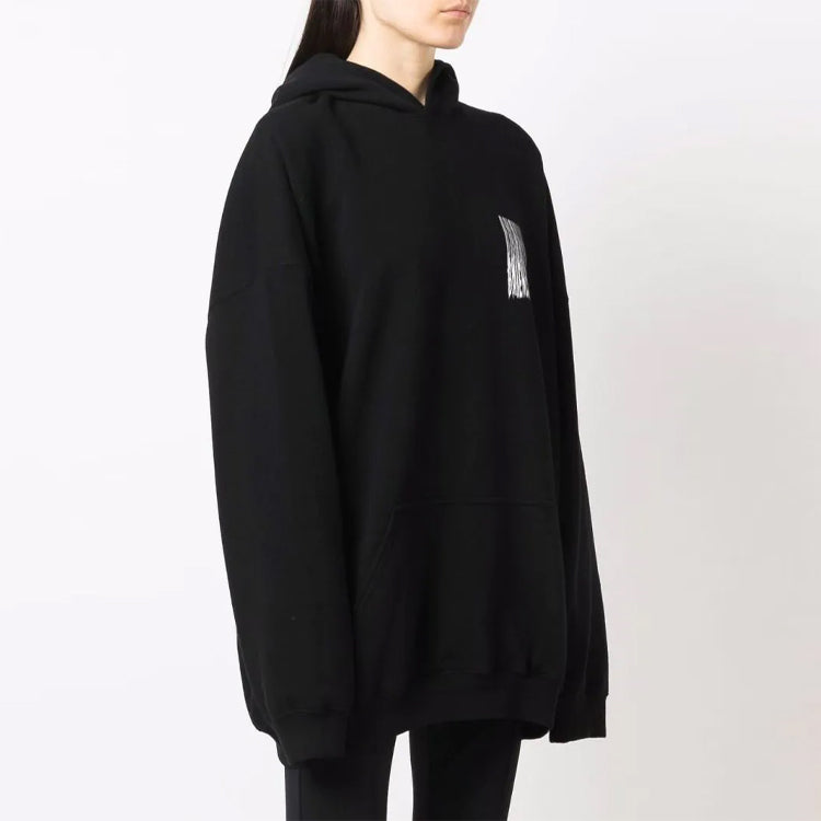 Barcode Cotton Hoodie 'Black'