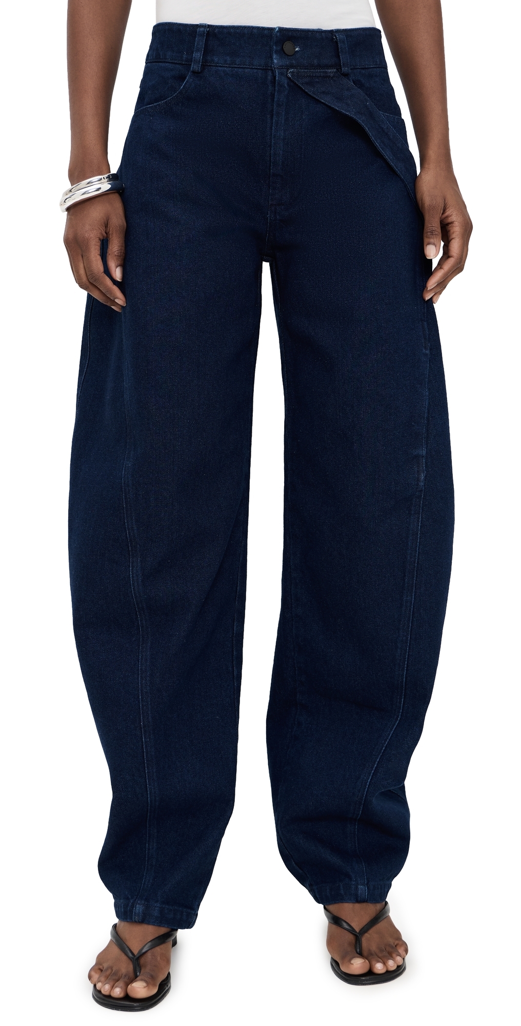 Barrel Jeans In Raw Denim Navy