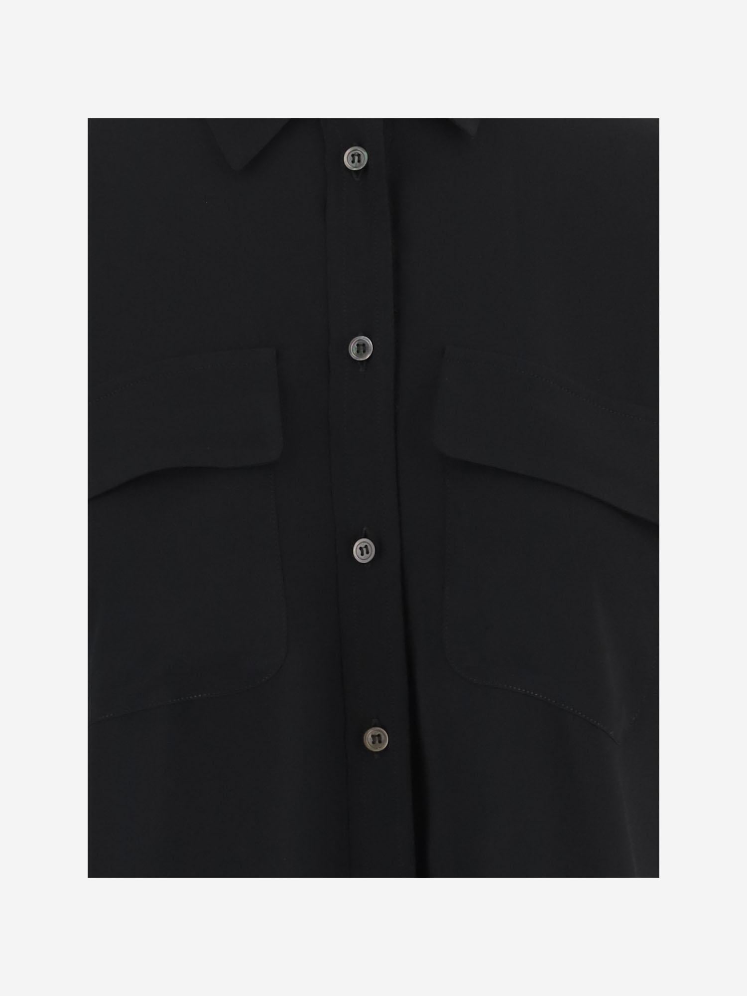 Acetate and Silk Blend Shirt — Black