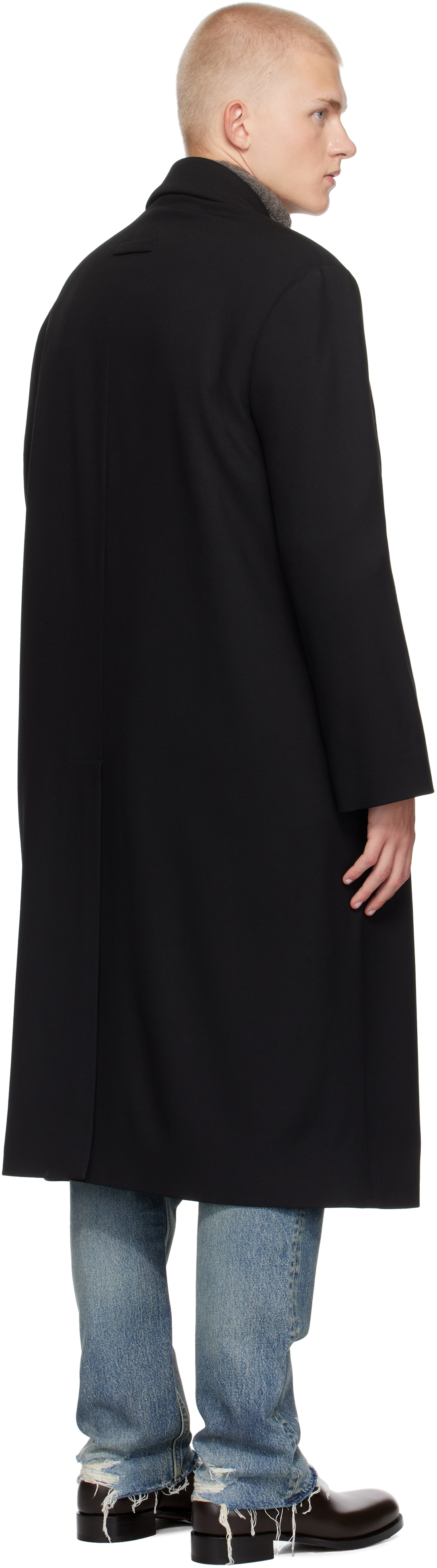 Fear of God Black Wool Gabardine Classic Coat