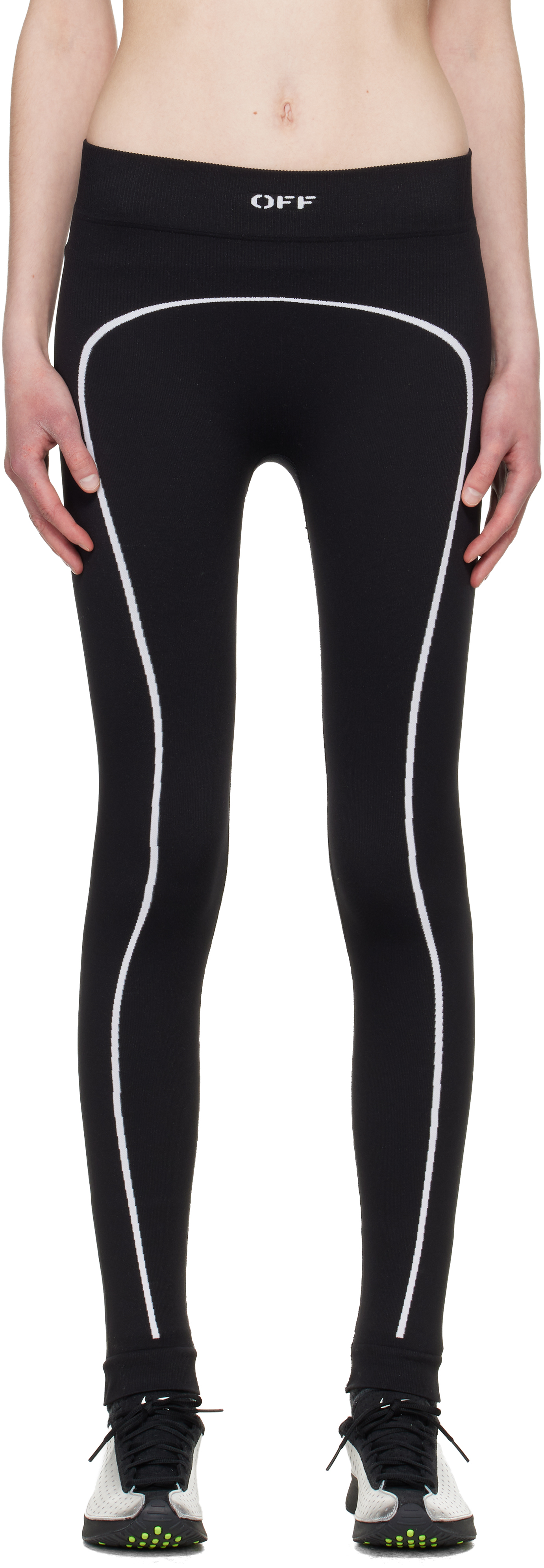 Black 'OFF' Stamp Seamless Leggings