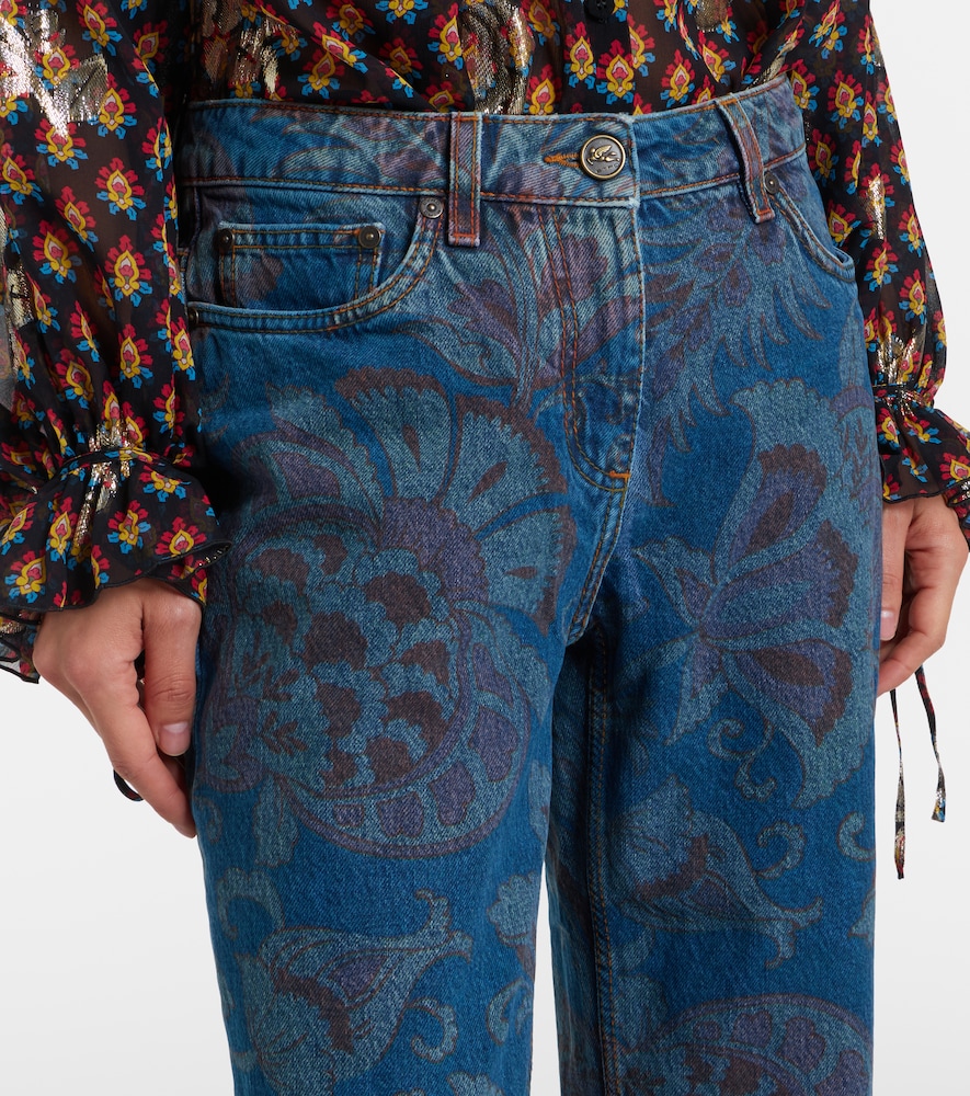 Floral flared jeans