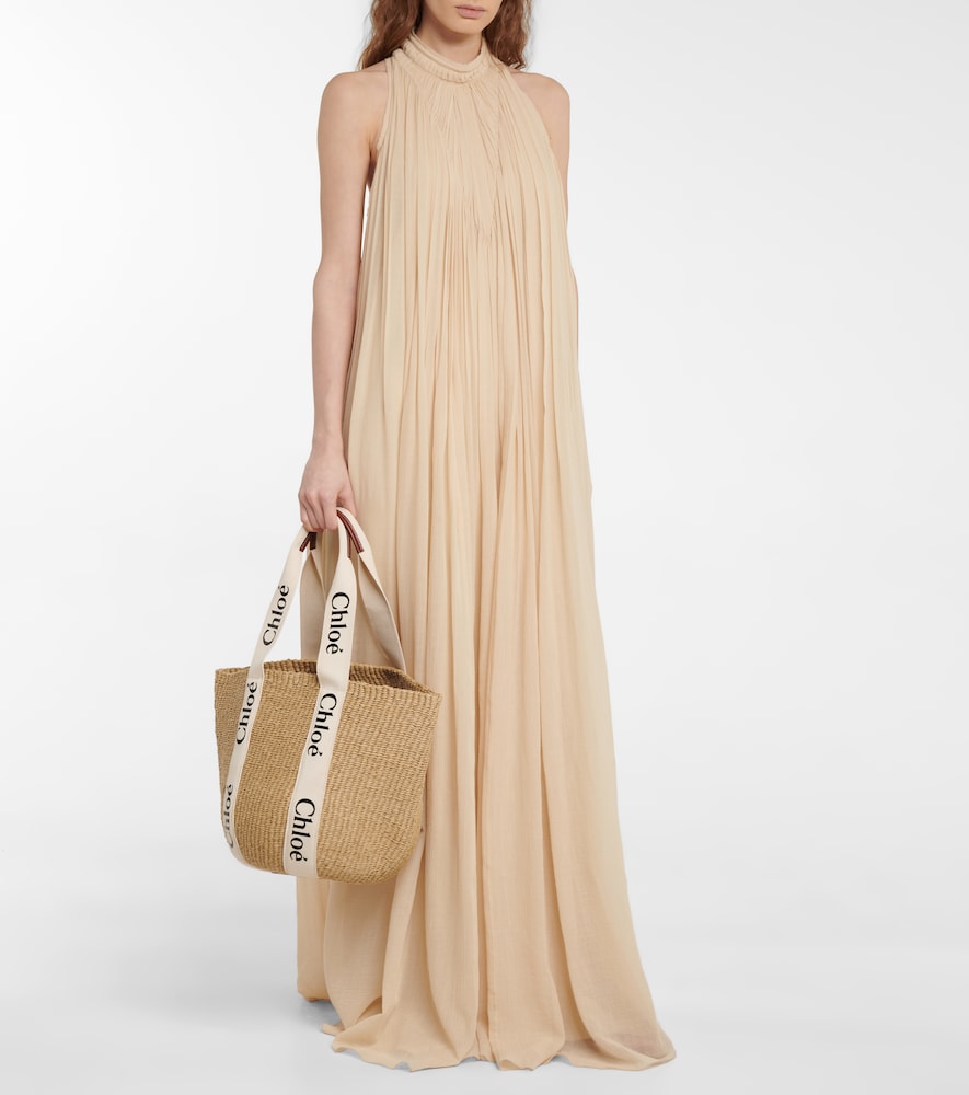 X Mifuko Woody Large raffia tote