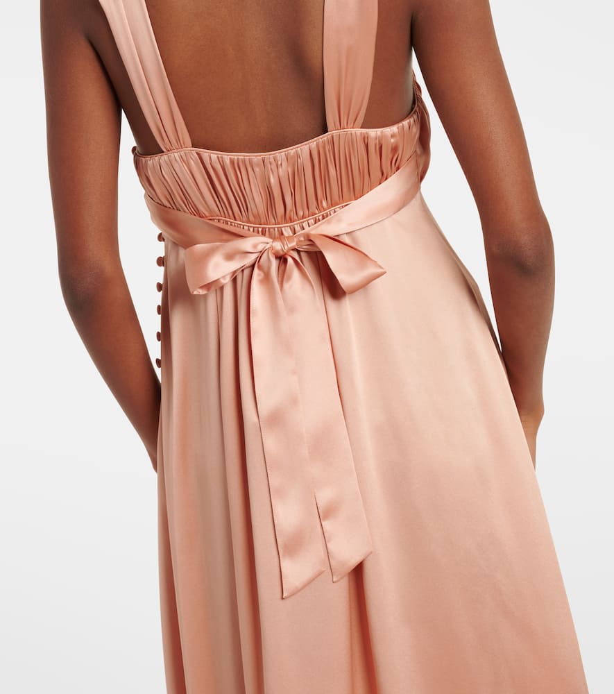 Chloé Ruched silk satin maxi dress