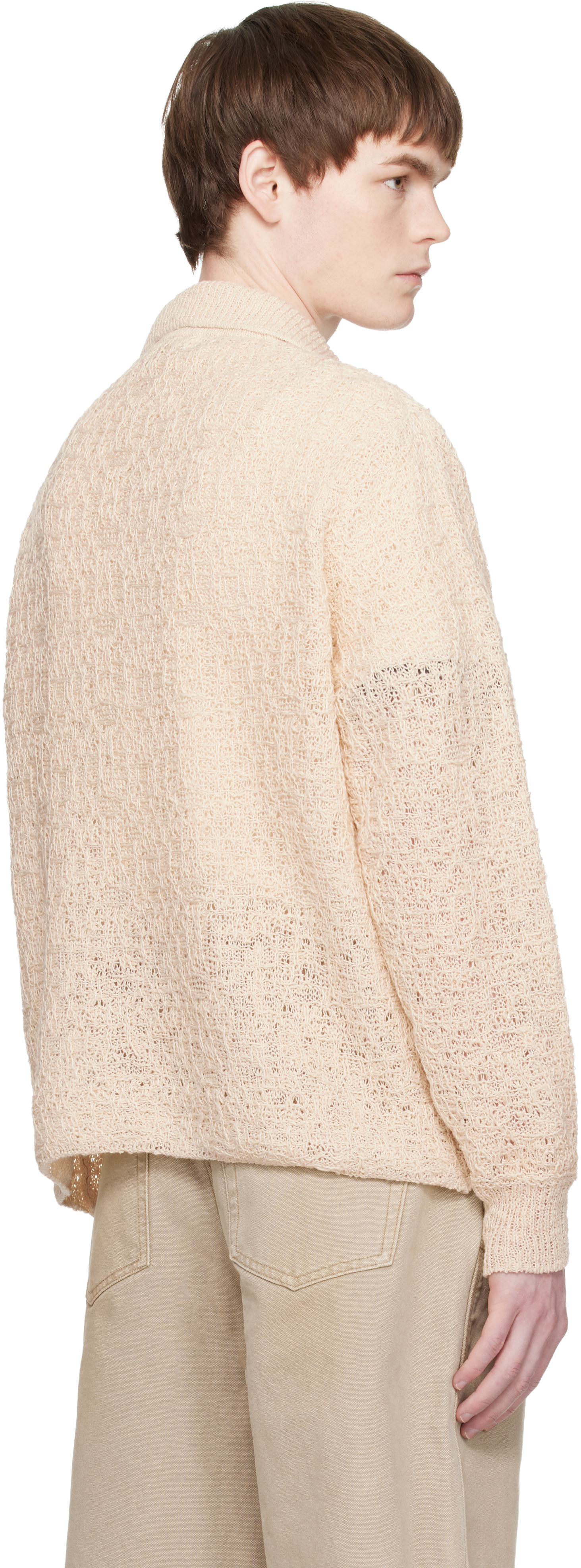 Off-White Crochet Collar Knit Polo