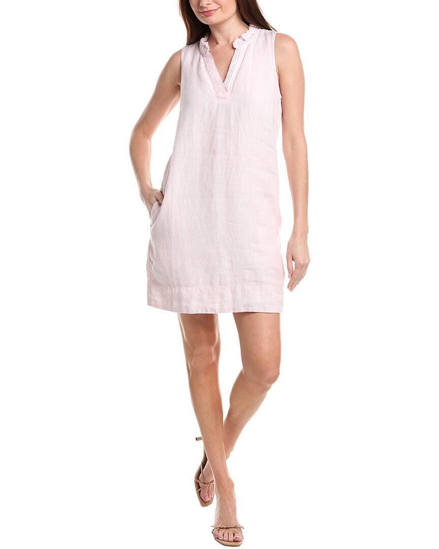 Two Palms Double Ruffle Linen Shift Dress