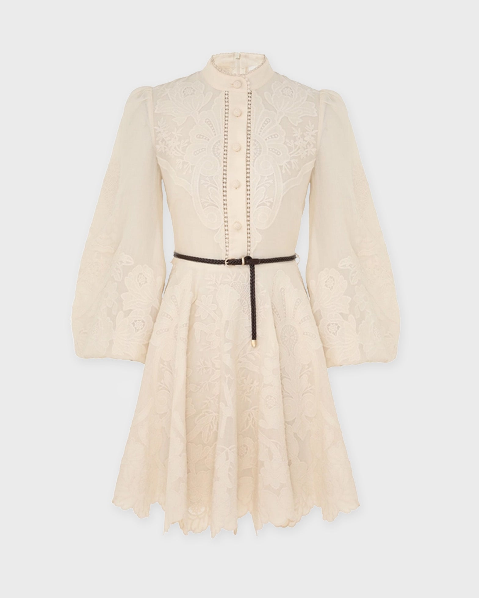 Zimmermann Dress Ottie Embroidered Mini Cream 1