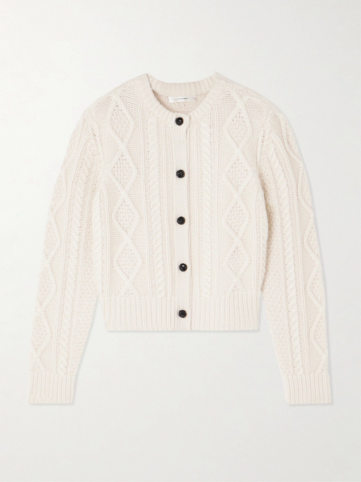 Cable-knit Cashmere Cardigan - Cream