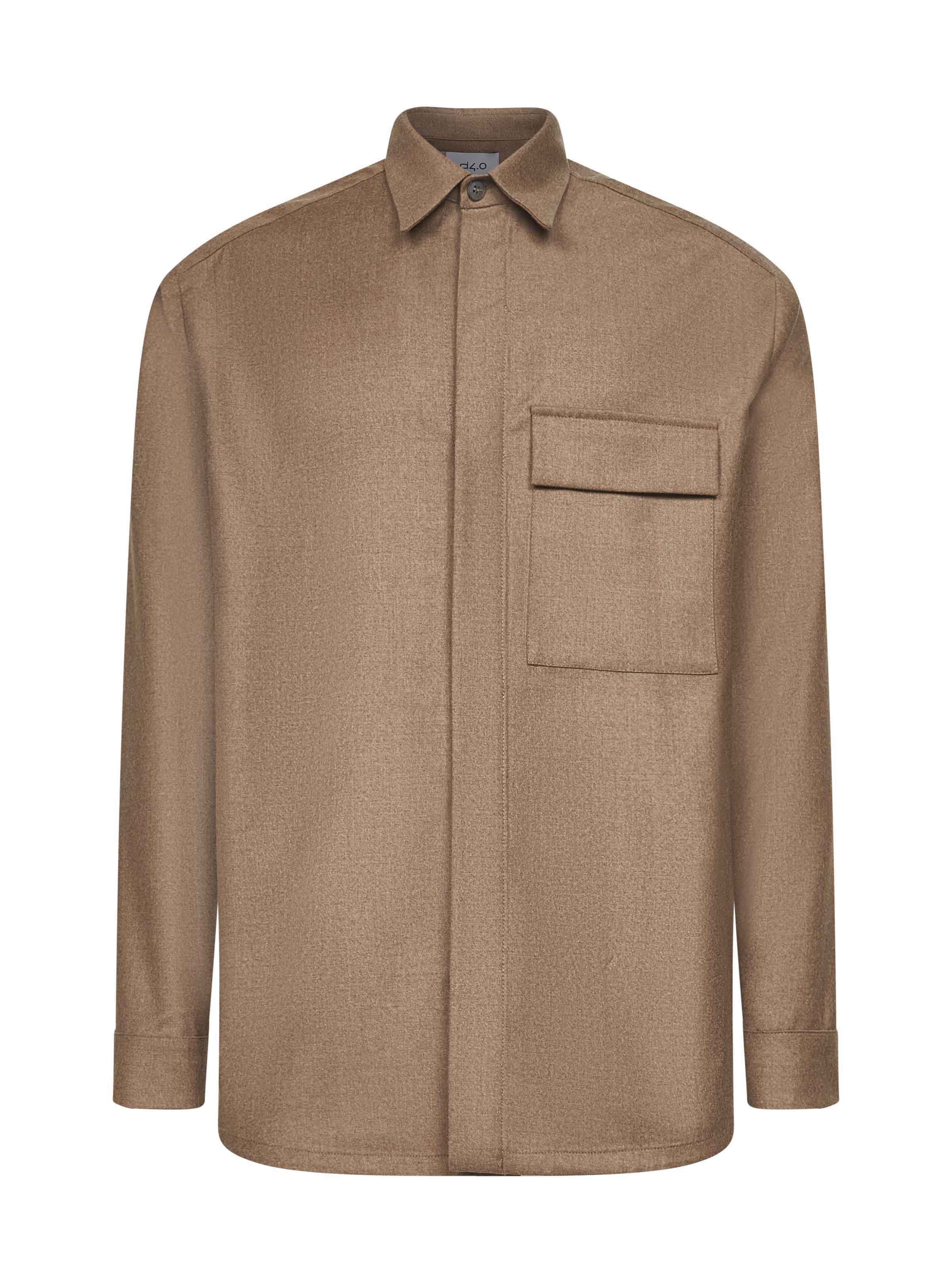 Virgin Wool Shirt Jacket — Beige