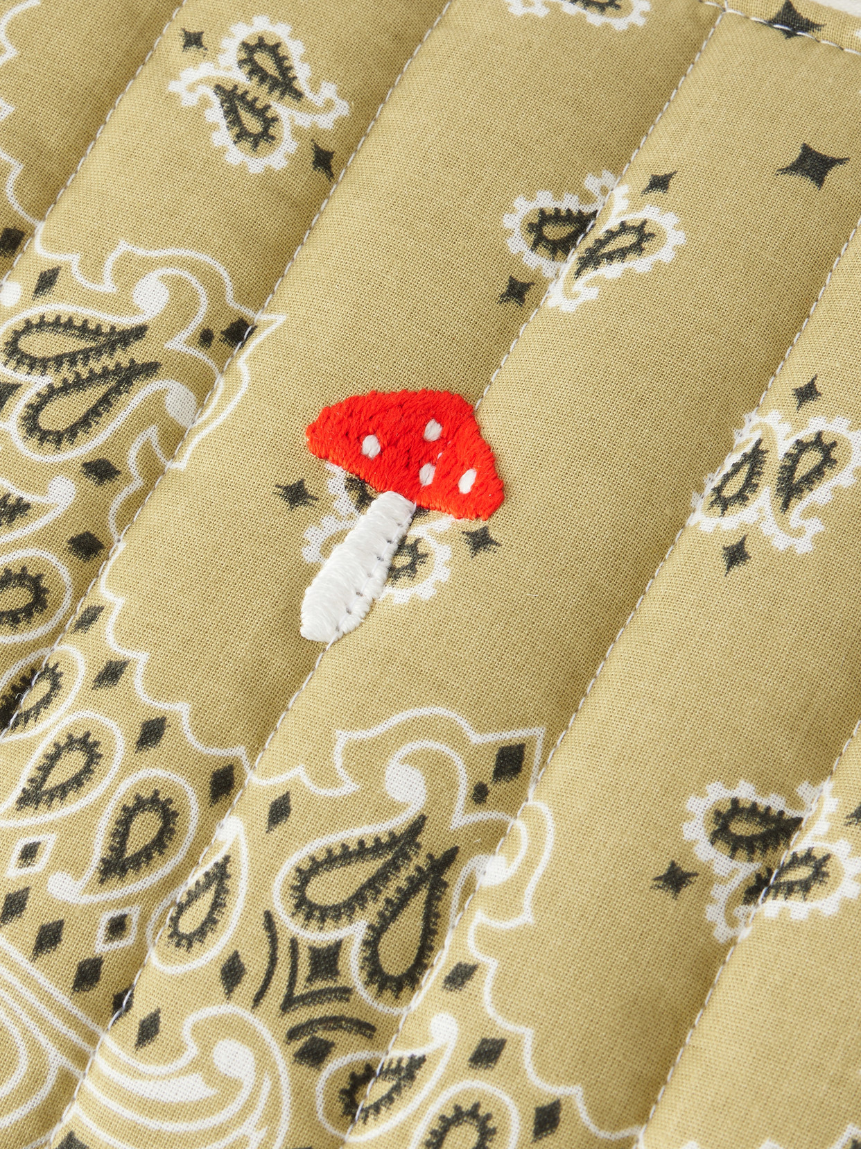 Bandana-print Quilted Cotton Pouch - Neutrals