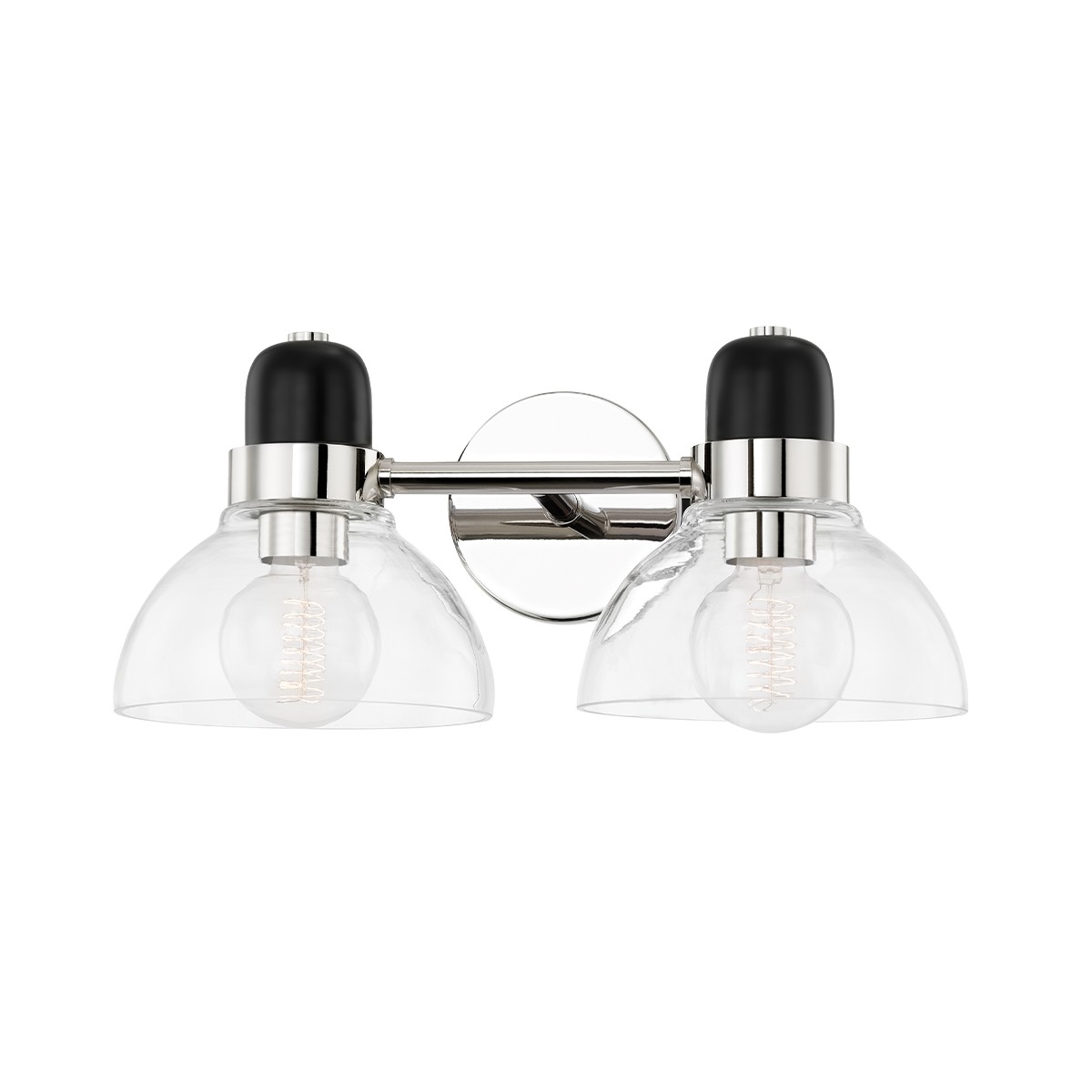 Polished Nickel Two Light Bath and Vanity from the Camile Collection