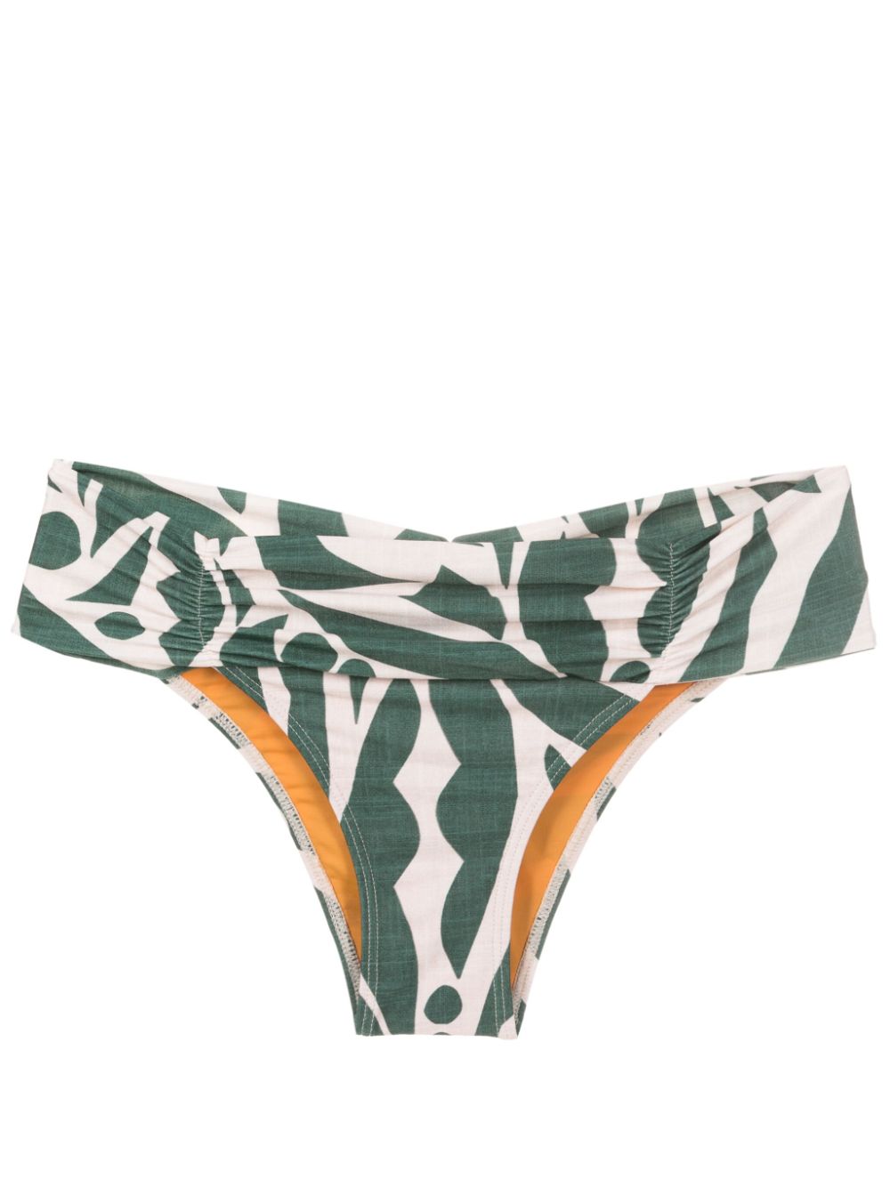 Jasper shirred-waist bikini bottom - Green