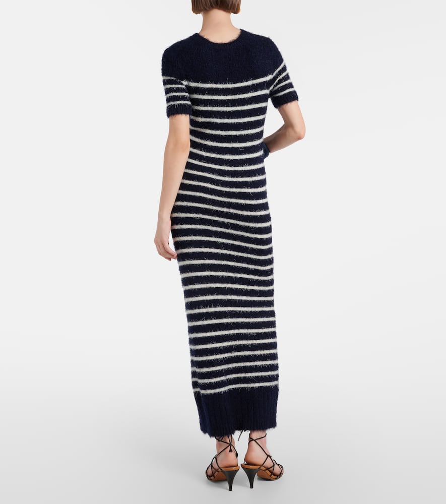 Helen striped silk and cashmere midi dress