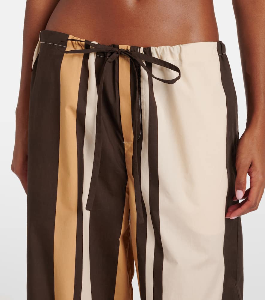 Savanna striped cotton wide-leg pants