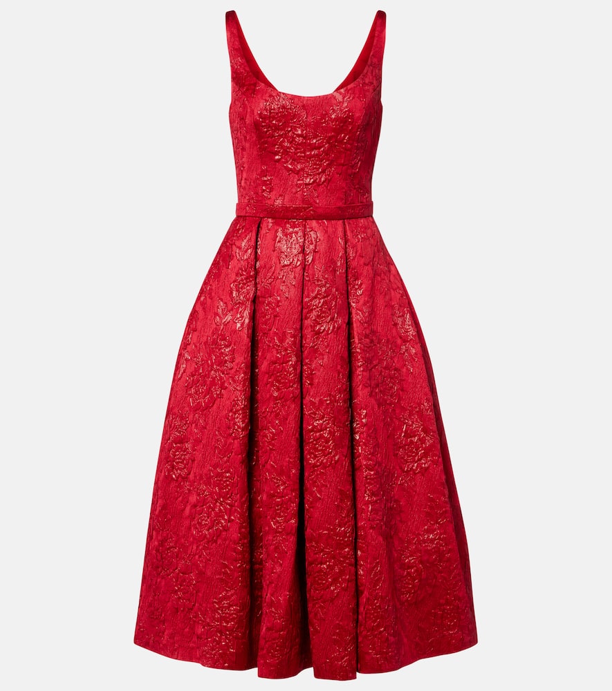 Asher floral jacquard midi dress