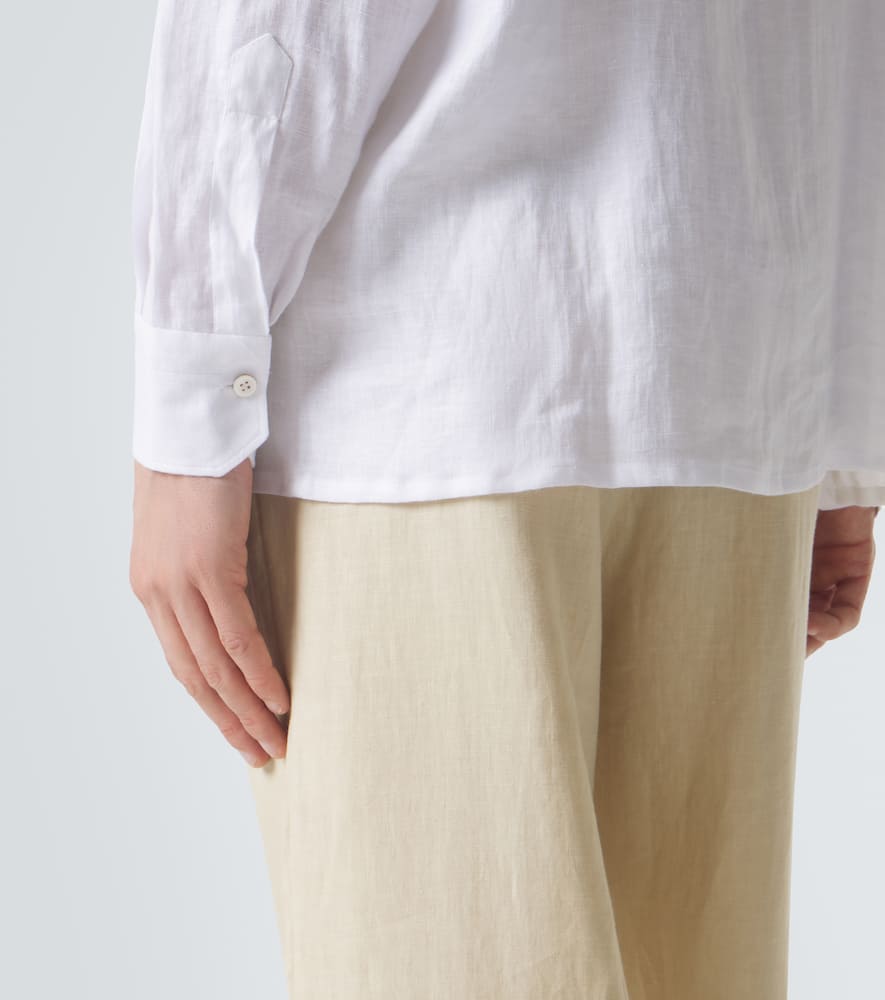 Dorian bow-detail linen shirt