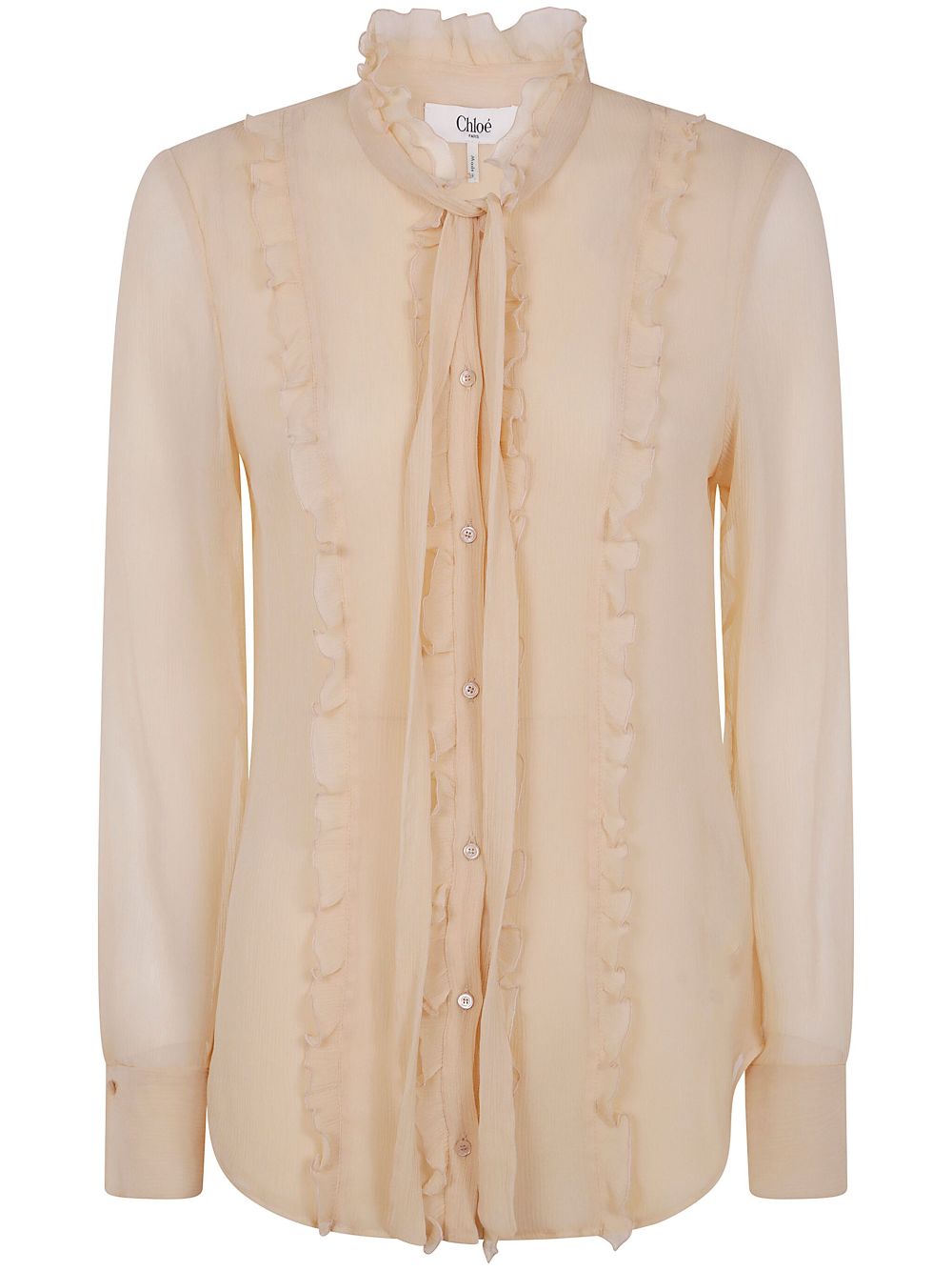 Ruffled fitted blouse - Neutrals