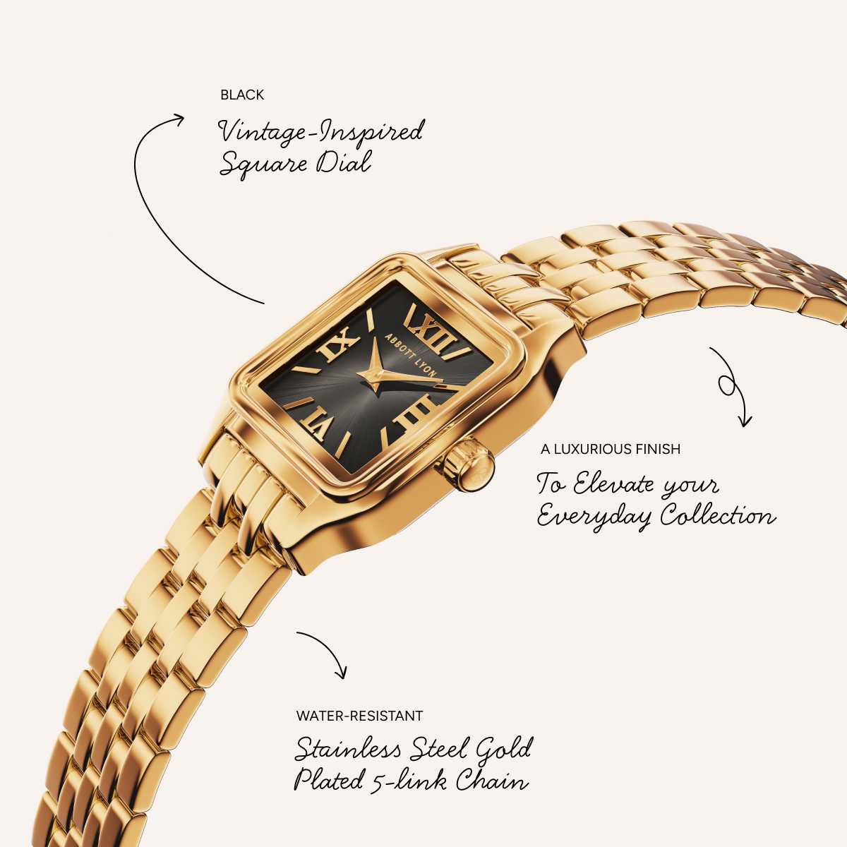 Essence 19mm Black Watch (Gold)