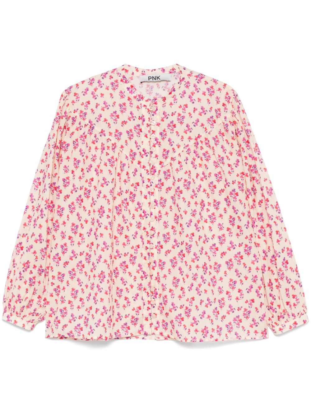 Printed cotton blouse - Neutrals