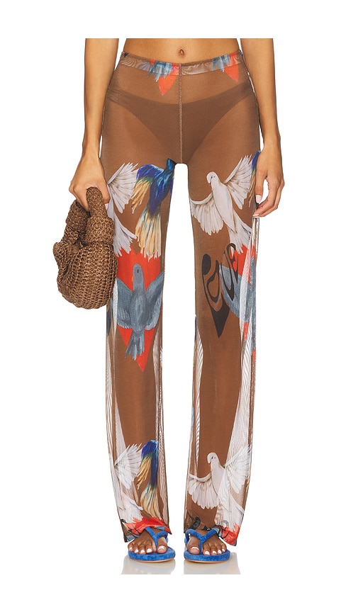 Juliet Johnstone Mesh Pant in Brown. - L also in