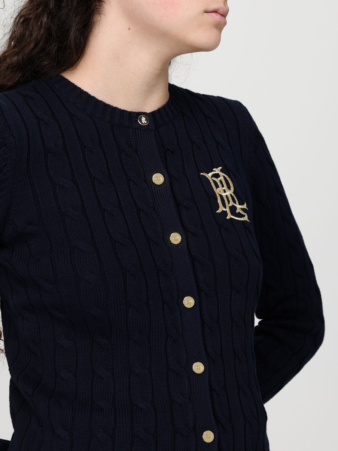 Logo-embroidered cardigan - Black