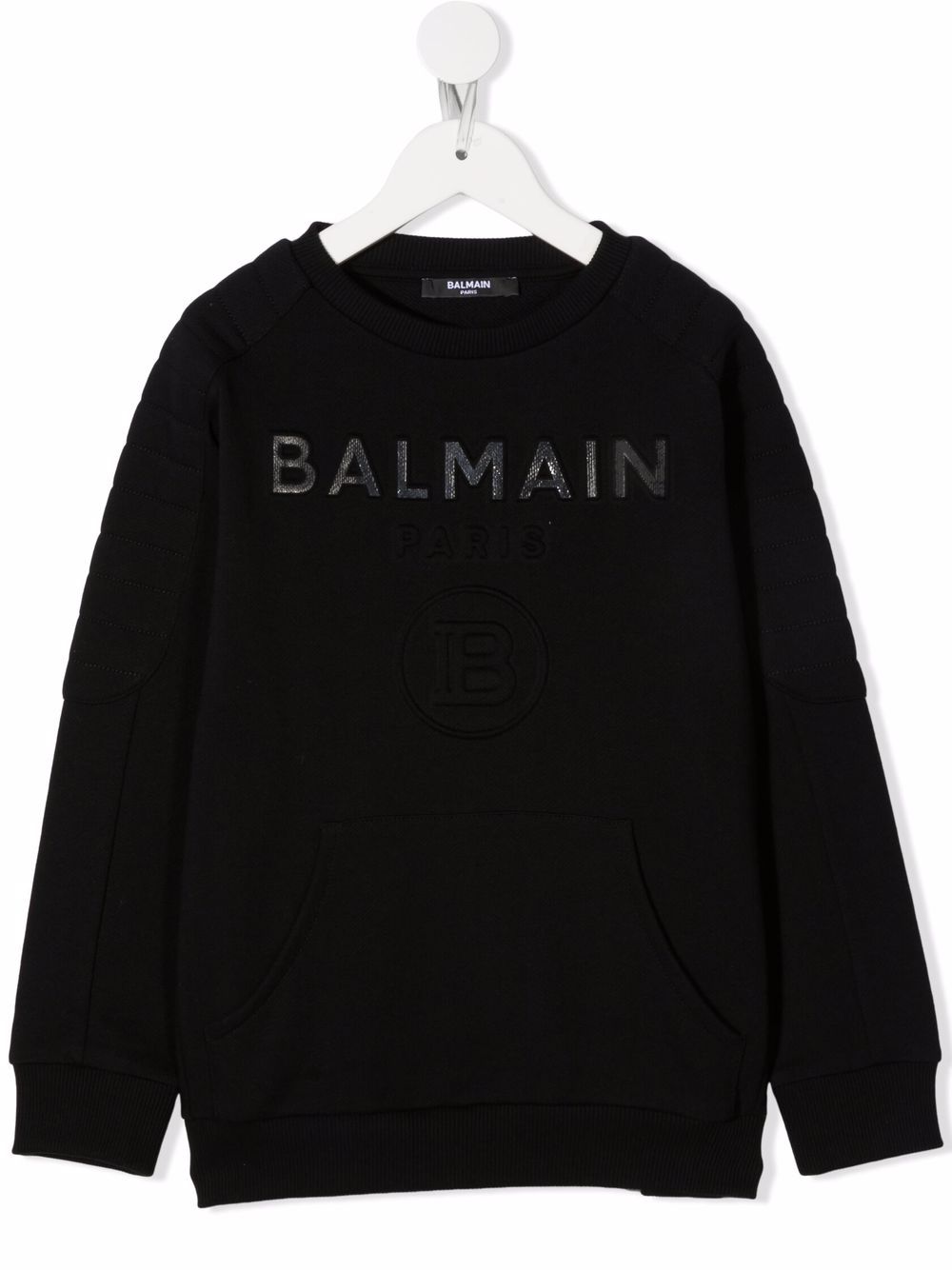Embossed-logo cotton sweatshirt - Black