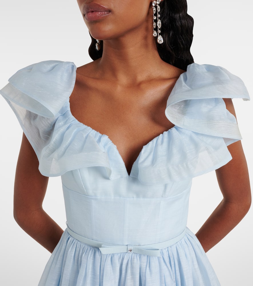 Dawning linen and silk midi dress