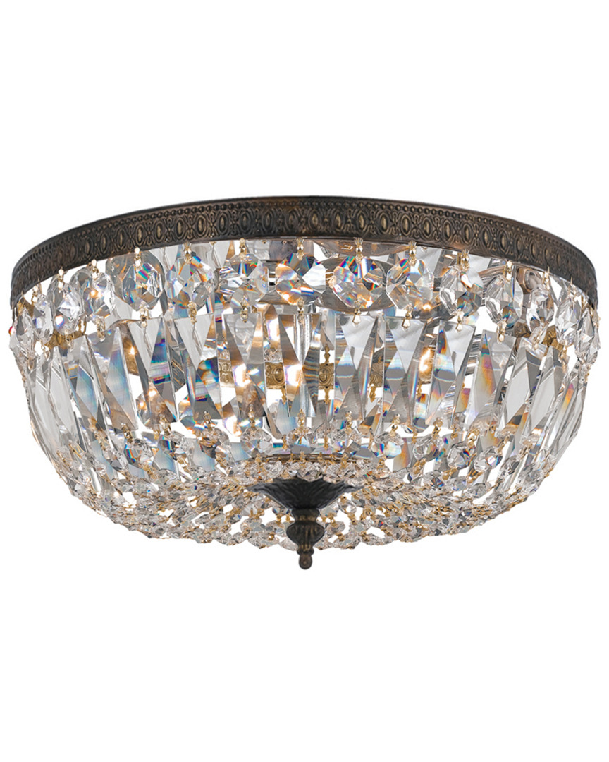 3-Light Flush Mount Swarovski Spectra Crystal
