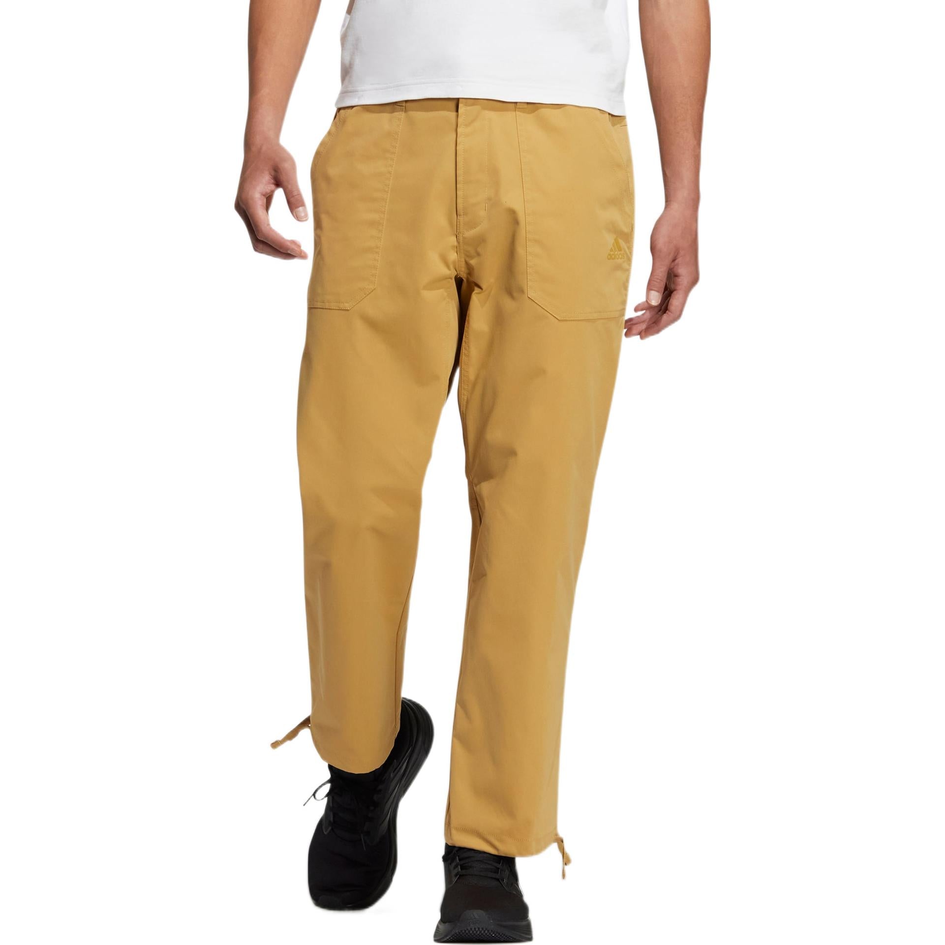 Solid Color Straight Sports Pants Men's Gold Color