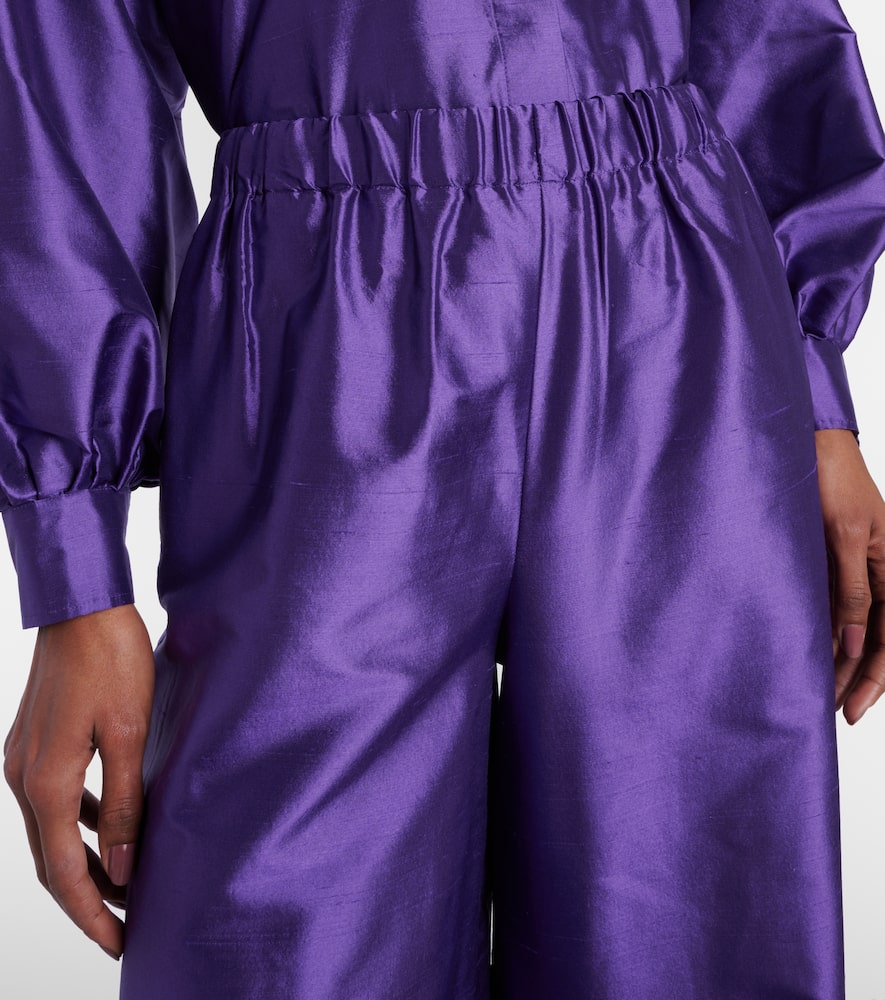 Avio high-rise silk satin wide-leg pants
