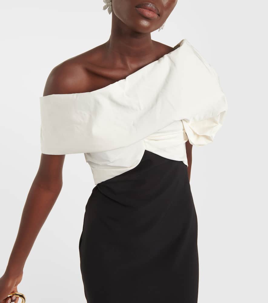 Lerena Vista crêpe and faille maxi gown