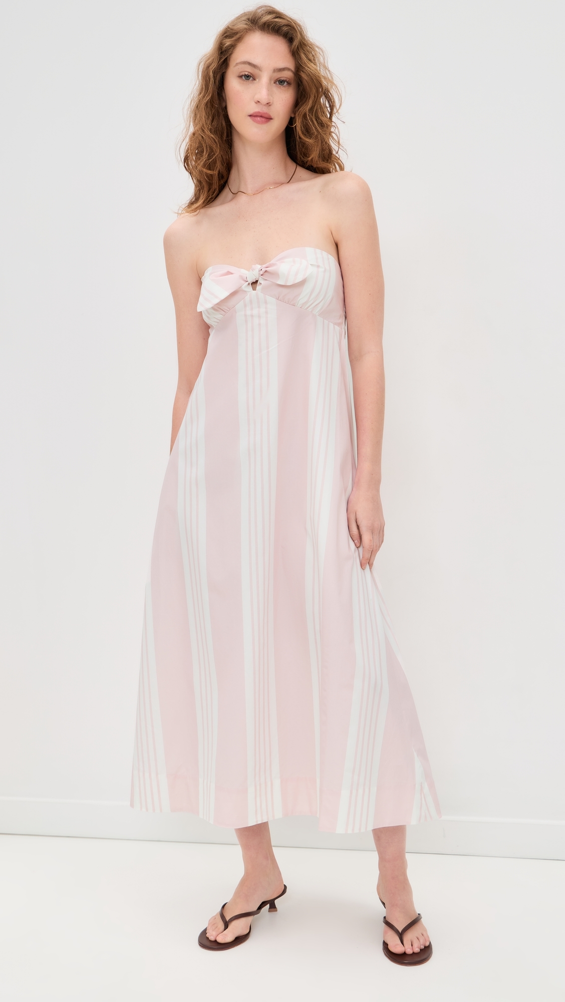 Rosie Strapless Dress Pink Stripe