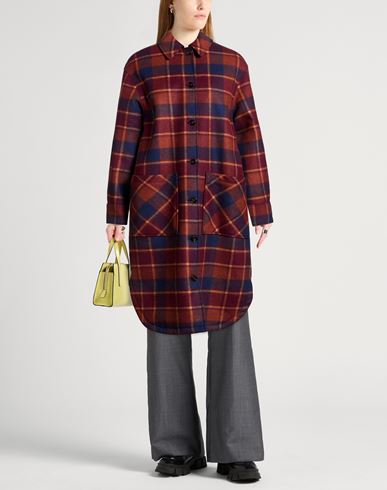 Woman Coat Rust Size M Wool, Polyamide